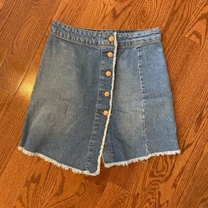 Zara Denim mini skirt button detail